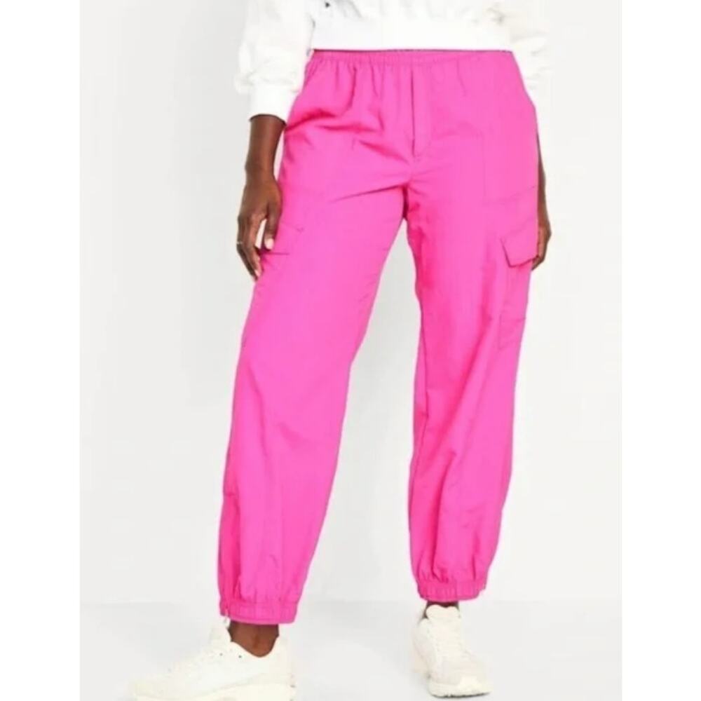 Bundle NWT Old Navy Cargo Pants - Flamingo Hot Pink & Black Pair XXL